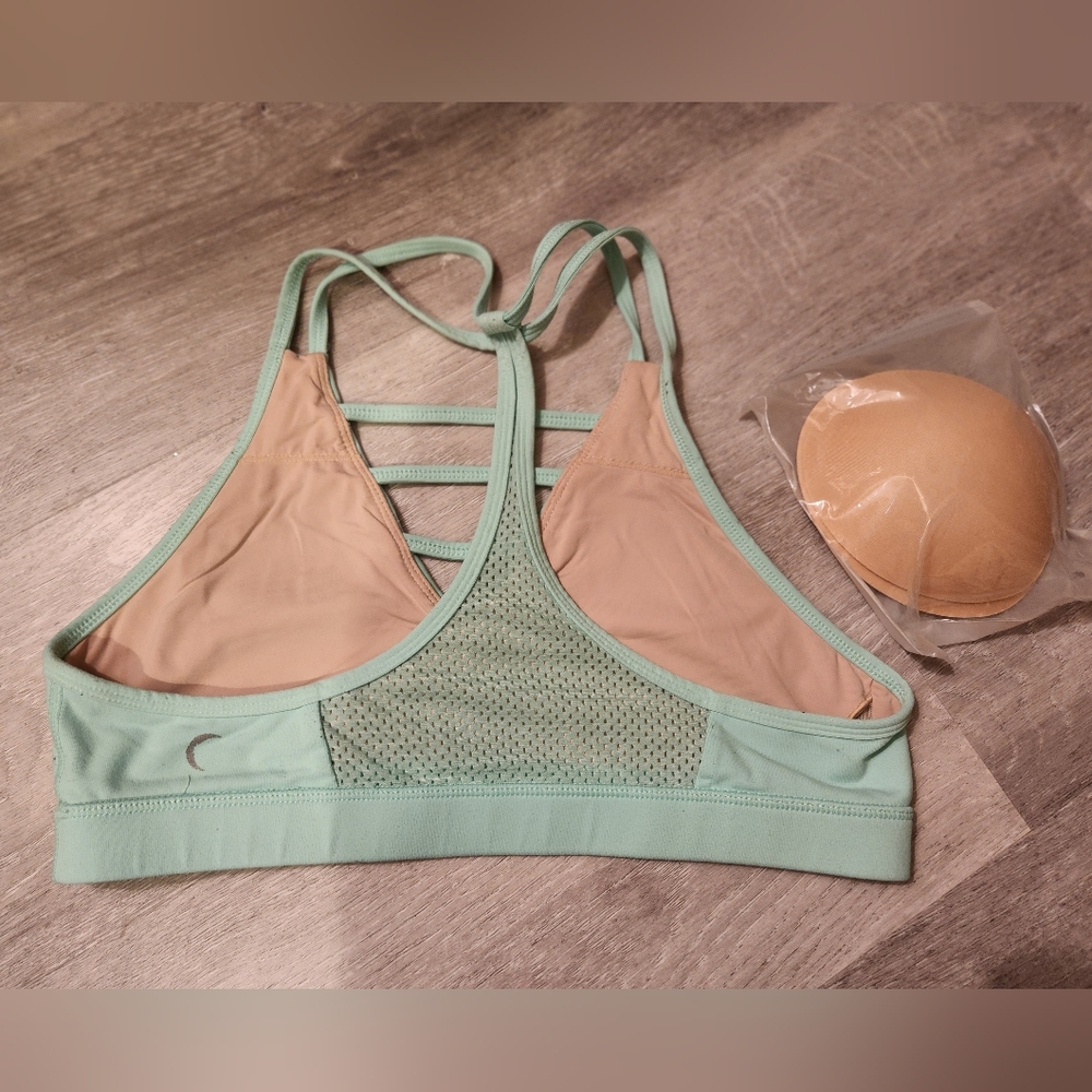ZYIA Active Aqua Blue Strappy Grid Sports Bra - Picture 2 of 5